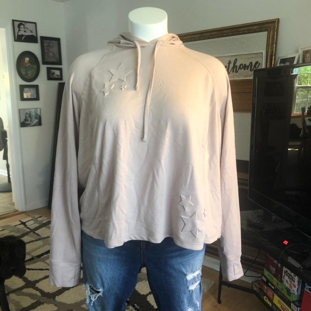 Torrid 5x taupe cropped star hoodie